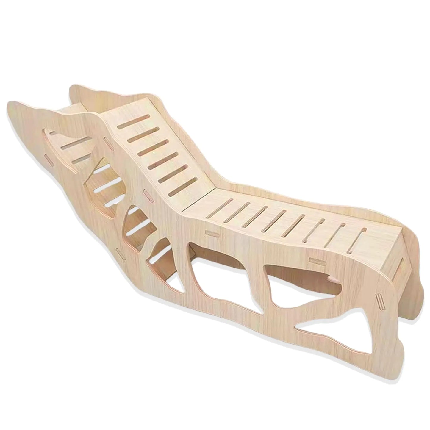 Curved wooden climbing ladder and hideout tunnel for hamsters – made from natural, non-toxic wood, perfect for exercise and exploration