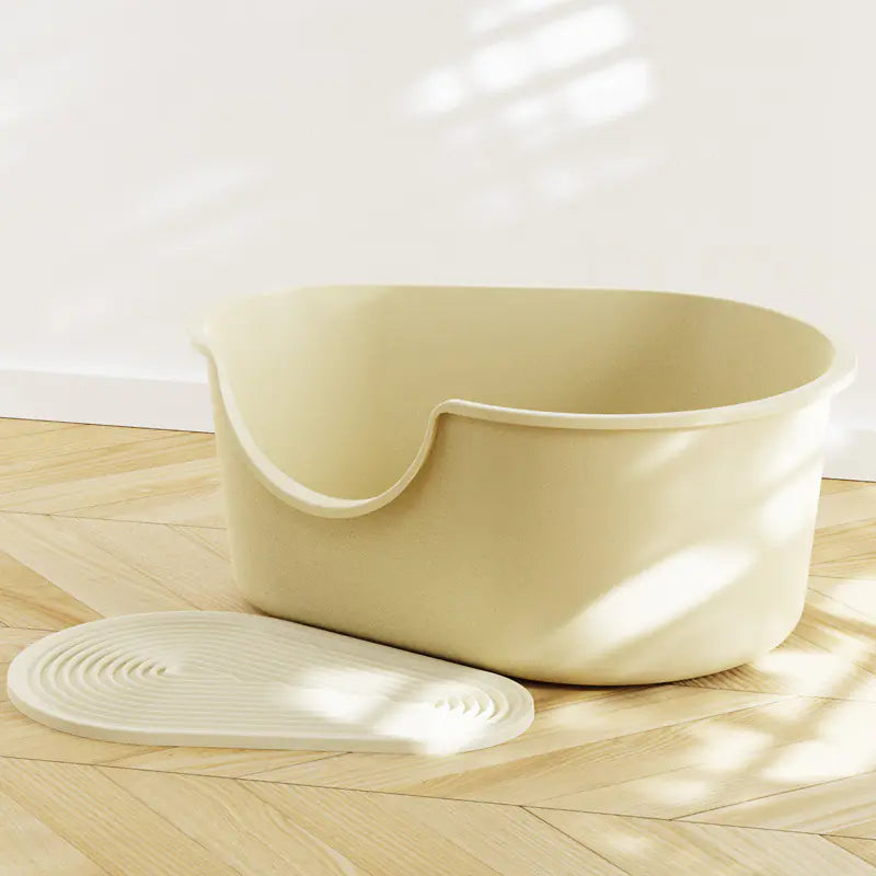 Large Open Cat Litter Box with Splash Guard