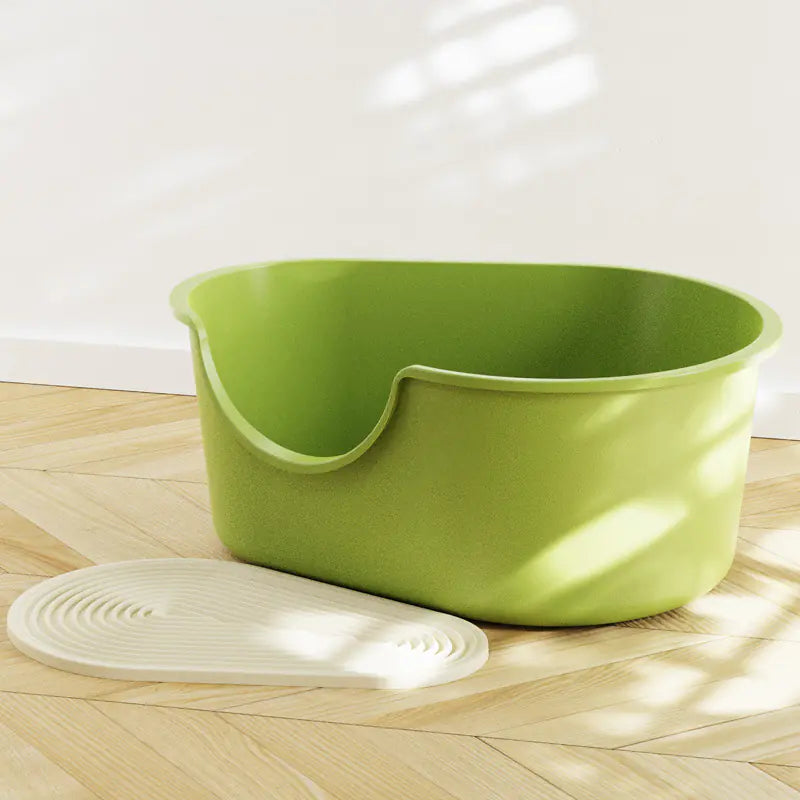 Large Open Cat Litter Box with Splash Guard