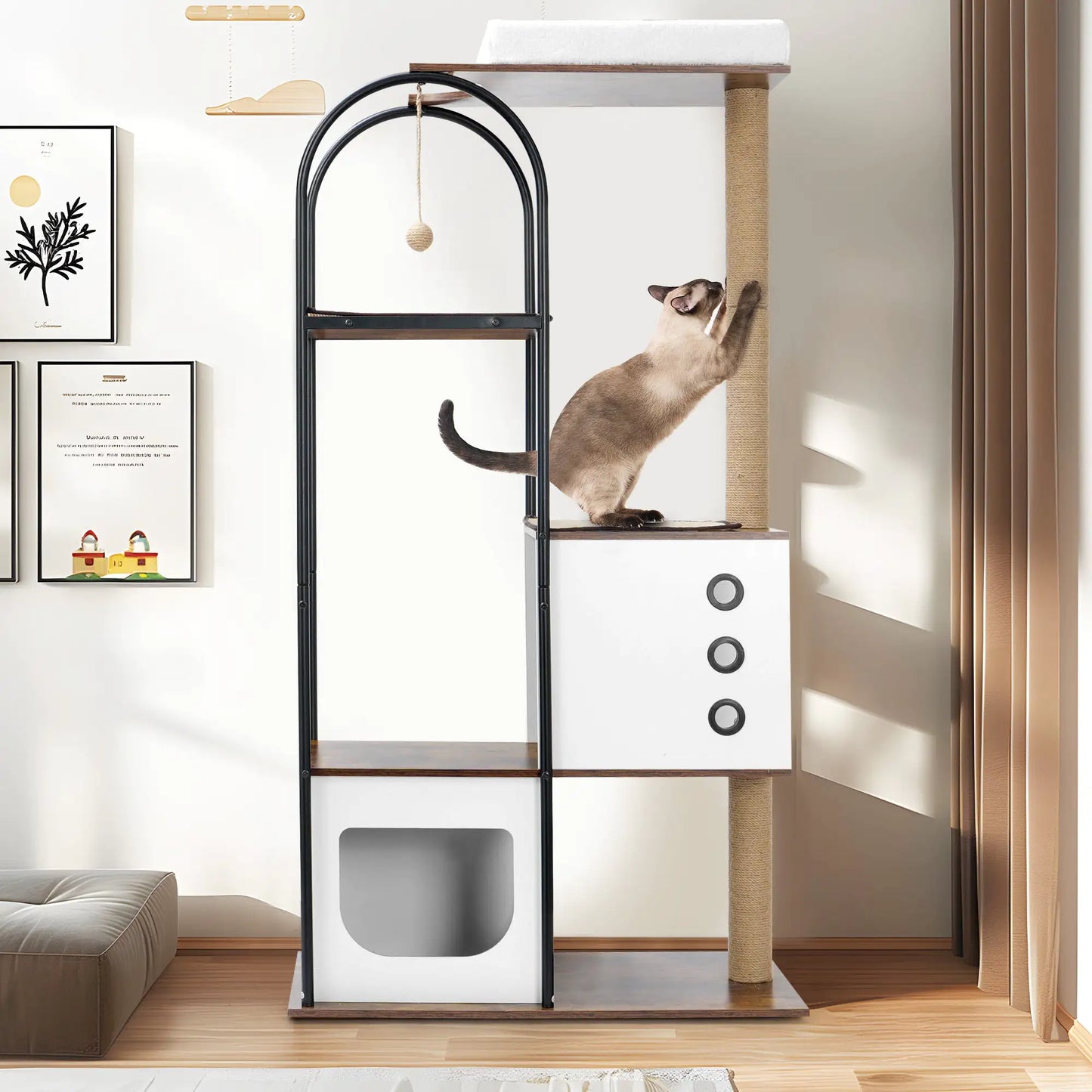 Cat Climbing Frame, Cat Tree, Modern Cat Tower, Multi-storey Cat Apartment