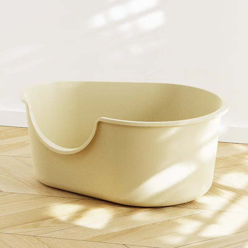 Large Open Cat Litter Box with Splash Guard
