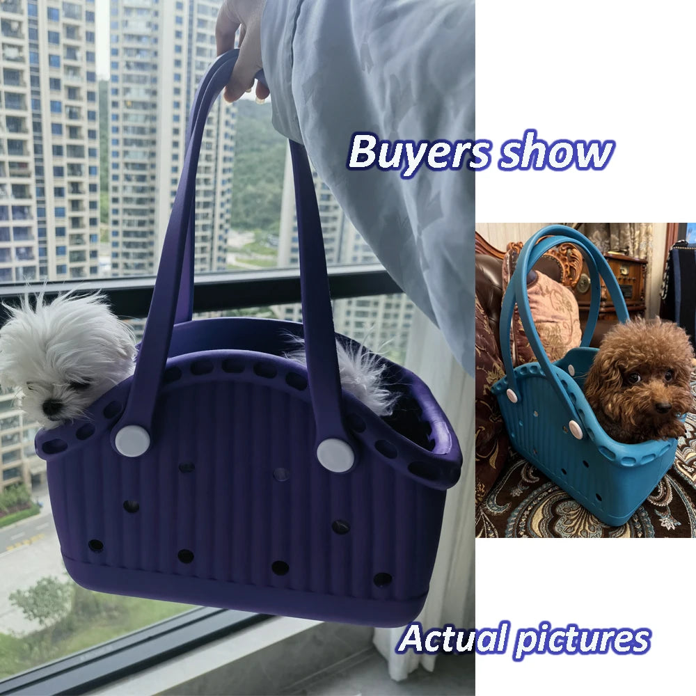 Cat Dog Carrier Backpack - Breathable Pet Travel Bag with Head Out Design Large Capacity Handheld Bag for Small Pets Waterproof