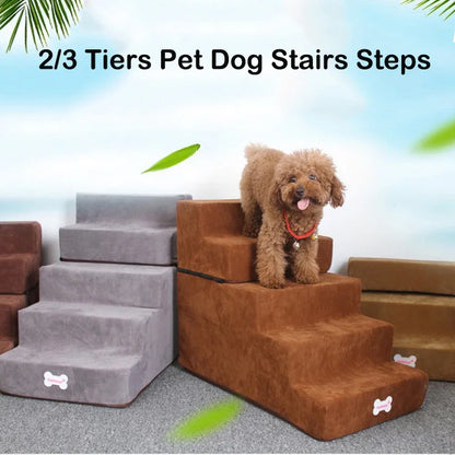 Dog Stairs 2/3 Steps Pet Stairs Dog House Detachable for Small Dog Cat Pet Ramp Ladder Anti-slip Removable Dogs Bed Stairs