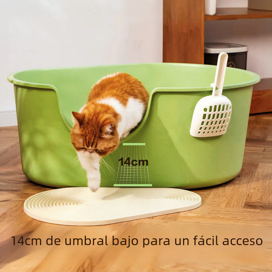 Large Open Cat Litter Box with Splash Guard