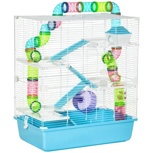 Hamster cage with tunnels